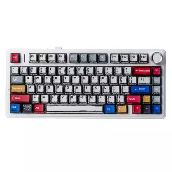 AULA F75 75% Wireless Trio Mode Mechanical Gaming Keyboard With Knob | Comic Keycap, Reaper Switch (F75CKR)