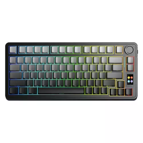 AULA S75 PRO Wireless Tri-Mode Gasket RGB Mechanical Keyboard - Gradient Grey Side-engraved Keycaps