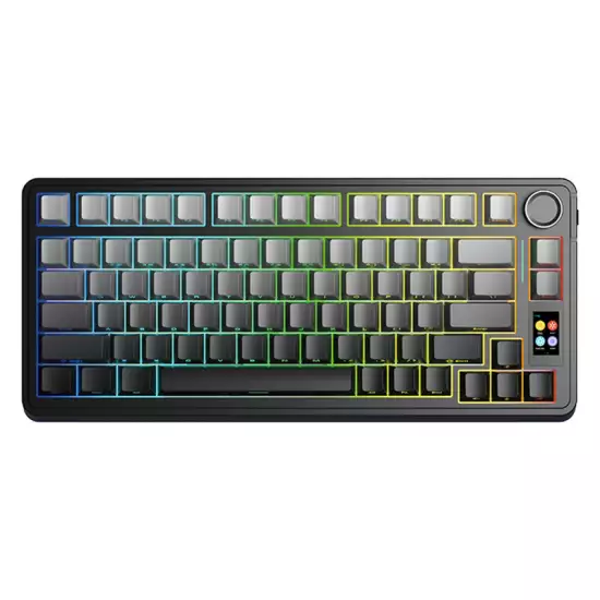 AULA S75 PRO Wireless Tri-Mode Gasket RGB Mechanical Keyboard - Gradient Grey Side-engraved Keycaps