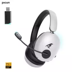Picun UG-10A Gaming Wireless Headphone with Mic Over-Ear Headset - Black White | RZHP153
