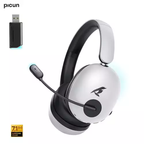 Picun UG-10A Gaming Wireless Headphone with Mic Over-Ear Headset - Black White | RZHP153