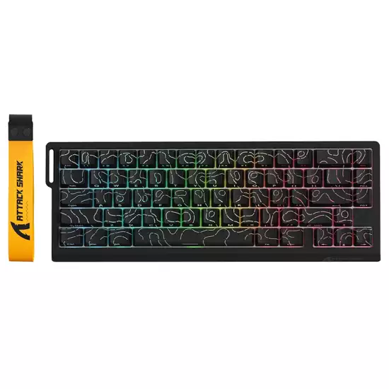 ATTACK SHARK X68 PRO HE Wireless Rapid Trigger Gaming Keyboard with Adjustable Actuation,8K Polling Rate,Hall Effect Magnetic Switch,Hot-Swap,RGB Backlit,BT/2.4GHz/Wired,for FPS Games-Black ATTACK SHARK X68 PRO HE Wireless Rapid Trigger Gaming Keyboard with Adjustable Actuation,8K Polling Rate,Hall Effect Magnetic Switch,Hot-Swap,RGB Backlit,BT/2.4GHz/Wired,for FPS Games-Black