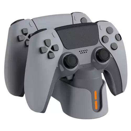 DOBE Dual Charge Station & Charge Dock for PS5 Controllers, Fast & Smart Charging, Sleek Modern Design & Slim - Charging Adapter with Type-C Cable (Gray, TP5-1501X)