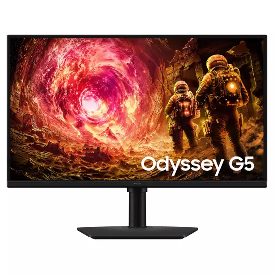 SAMSUNG Odyssey G5 G50F Gaming Monitor, 27" IPS Display, QHD Resolution, 180Hz Refresh Rate, 1ms (GtG) Response Time, AMD FreeSync & G-Sync Compatible, 16.7m Color Support | LS27FG502EMXUE