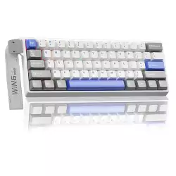 AULA WIN60HE MAX Mechanical Gaming Keyboard  White/Gray /Blue Wing Chun Magnetic Switch