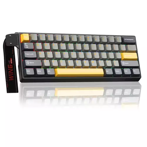 AULA WIN60HE MAX Mechanical Gaming Keyboard  Gray/ Yellow / Black Wing Chun Magnetic Switch