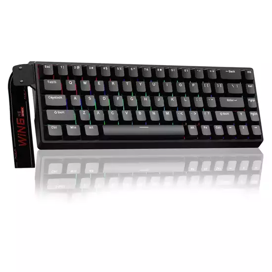 AULA WIN68 HE Mechanical Gaming Keyboard Black Gray Wood Magnetic Switch