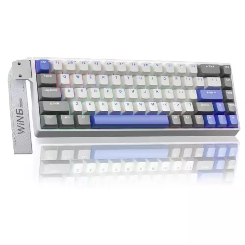 AULA WIN68 HE MAX Wing Chun Magnetic Switch Gaming Keyboard - White/ Gray/ blue
