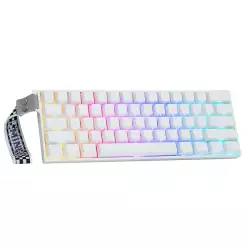 AULA MINI60 HE Mistcloud Magnetic  Gaming Keyboard - White Side-engraved keycaps