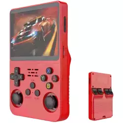 R36S Retro Handheld Video Game Console - 128 GB - Red