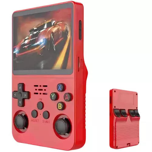 R36S Retro Handheld Video Game Console - 128 GB - Red