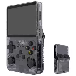 R36S Retro Handheld Video Game Console - 128 GB - Black
