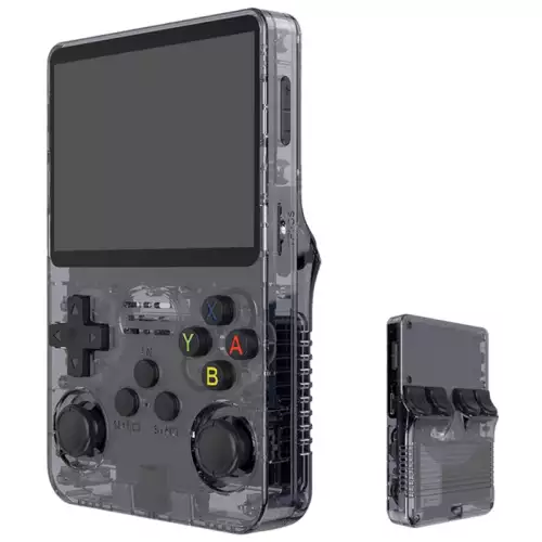 R36S Retro Handheld Video Game Console - 128 GB - Black