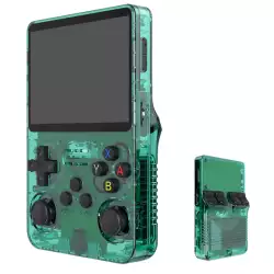 R36S Retro Handheld Video Game Console - 128 GB - Green