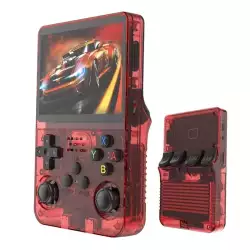 R36S Retro Handheld Video Game Console - 128 GB - Burgundy
