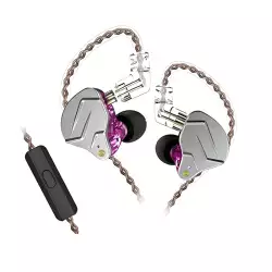 KZ ZSN Pro Headphones Dual Drivers Bass Earbuds Earphones With Mic - Purple | 6970493061106