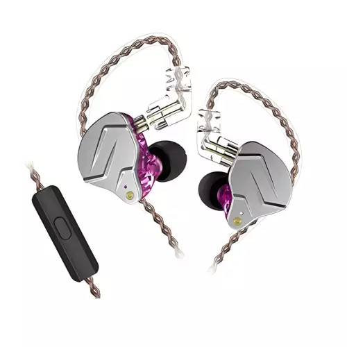 KZ ZSN Pro Headphones Dual Drivers Bass Earbuds Earphones  With Mic - Purple | 6970493061106
