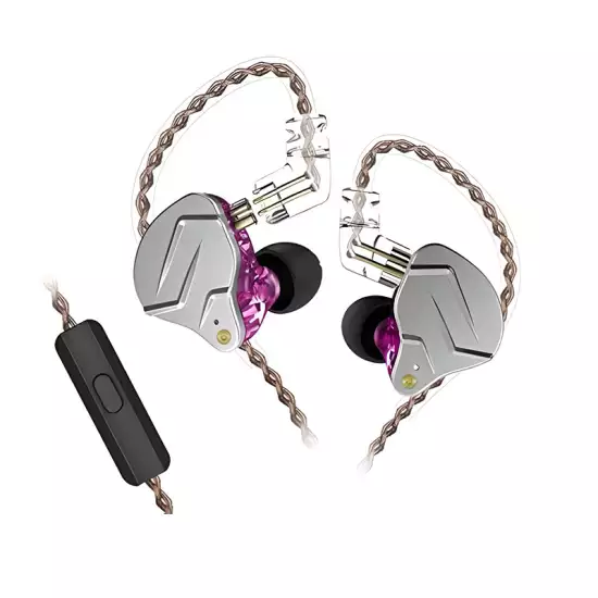 KZ ZSN Pro Headphones Dual Drivers Bass Earbuds Earphones With Mic - Purple | 6970493061106 KZ ZSN Pro Headphones Dual Drivers Bass Earbuds Earphones With Mic - Purple | 6970493061106