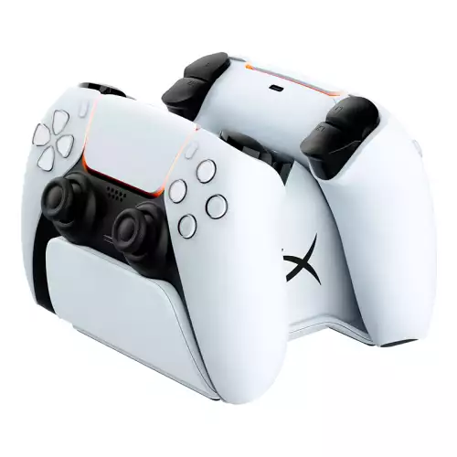 HyperX ChargePlay Duo Controller Charging Station For PS5, Charge Two DualSense Controllers, Compact and Sleek Design, White | 51P68AA