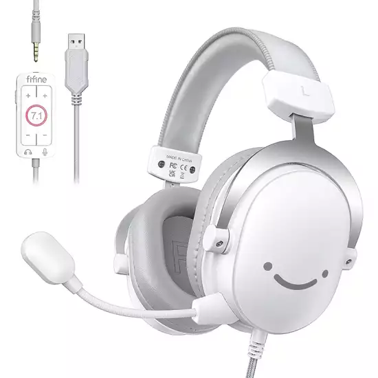 FIFINE H9 AmpliGame USB Gaming Headset – 7.1 Surround Sound White FIFINE H9 AmpliGame USB Gaming Headset – 7.1 Surround Sound White