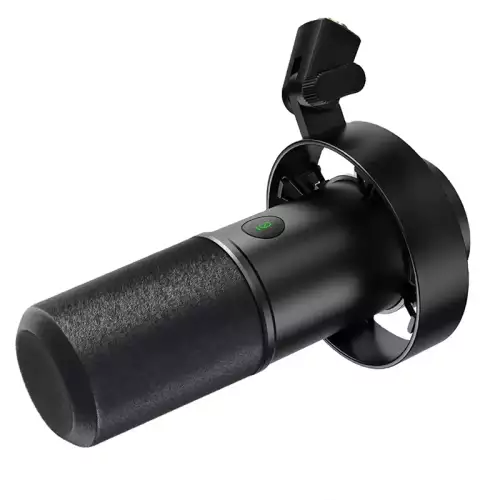 FIFINE K688 Dynamic Podcast Microphone XLR/USB for Vocal Voice-Over Streaming, Studio Metal Mic with Mic Mute, Headphone Jack, Monitoring Volume Control, Windscreen - Black