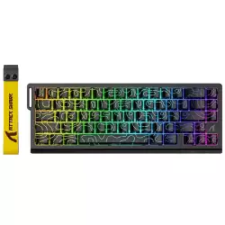 ATTACK SHARK X68 HE Rapid Trigger RGB Magnetic Gaming Keyboard with Adjustable Actuation,Hall Effect Magnetic Switch, 8KHz Polling Rate (Black Contour)