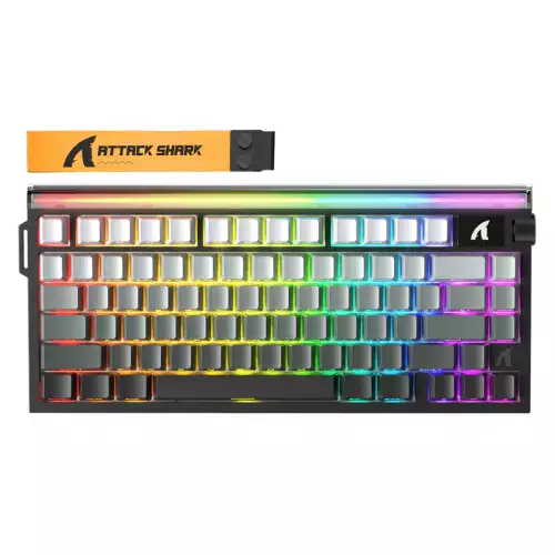 ATTACK SHARK R85 HE Rapid Trigger Keyboard Magnetic Switch with Custom Lightbox - Grey Gradient