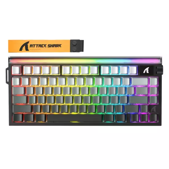 ATTACK SHARK R85 HE Rapid Trigger Keyboard Magnetic Switch with Custom Lightbox - Grey Gradient