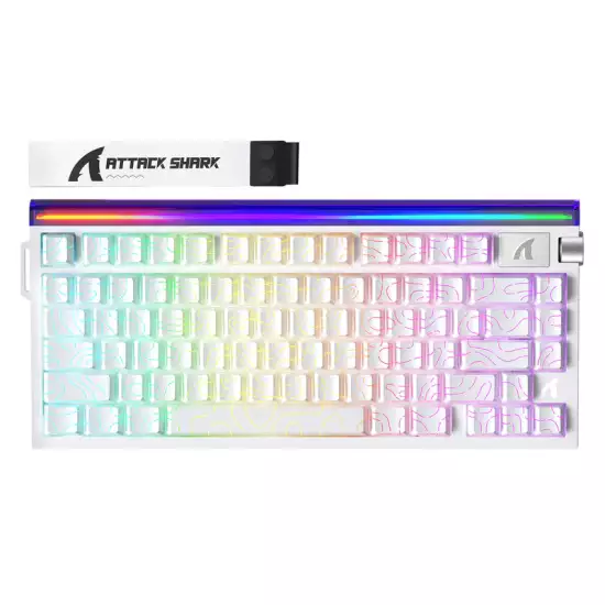 ATTACK SHARK R85 HE Rapid Trigger Keyboard Magnetic Switch with Custom Lightbox - White Contours