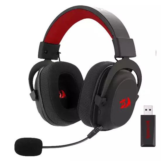 Redragon H510 PRO Zeus PRO RGB Wireless / Bluetooth / Wired Gaming Headset – 7.1 Surround Sound - Black Redragon H510 PRO Zeus PRO RGB Wireless / Bluetooth / Wired Gaming Headset – 7.1 Surround Sound - Black