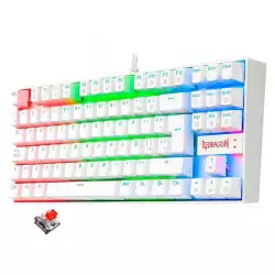 Redragon K552P-WR RGB Mechanical Gaming Keyboard – White | Red Switch Redragon K552P-WR RGB Mechanical Gaming Keyboard – White | Red Switch