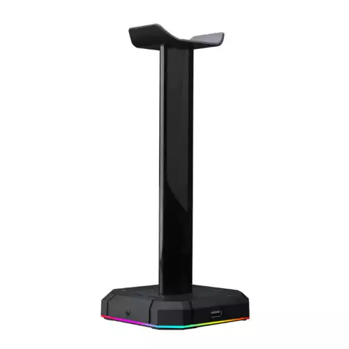 Redragon Scepter X HA312 Headset Stand - USB Hub - 3.5mm Connections - RGB with 10 Effects - Black