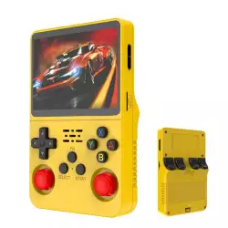 R36S Retro Handheld Video Game Console - 64 GB - Yellow
