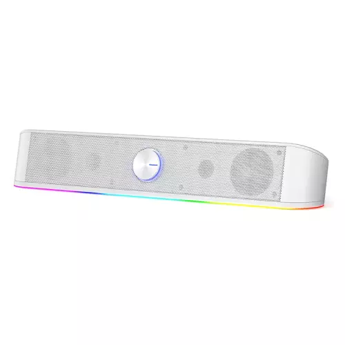 Redragon GS560 RGB Desktop Soundbar – 2.0 Channel Computer Speaker – White