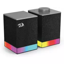 Redragon GS517 RGB Computer Speaker 2.0 Stereo Sound System with Bluetooth & USB Connectivity – Black
