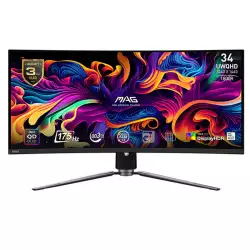 MSI MAG 341CQP QD-OLED, 34 Curved OLED Gaming Monitor 175HZ - Black