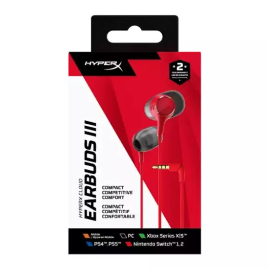 HyperX Cloud Earbuds III Gaming Earbuds - Red