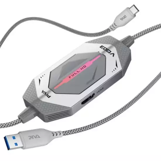 PIVA VD03 4-in-1 Live Streaming Adapter – HDMI, USB-C PD 60W, USB Data & Audio Bridge PIVA VD03 4-in-1 Live Streaming Adapter – HDMI, USB-C PD 60W, USB Data & Audio Bridge