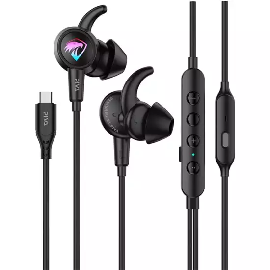PIVA S6-H Type-C RGB Gaming Earbuds Wired with Hi-Fi Sound Card – Black PIVA S6-H Type-C RGB Gaming Earbuds Wired with Hi-Fi Sound Card – Black