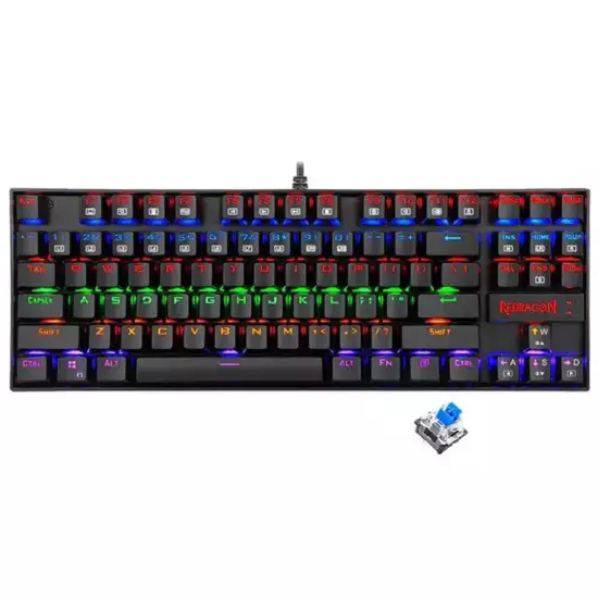 Redragon K552 KUMARA Blue Switch Rainbow LED Mechanical Gaming Keyboard – Arabic / English Layout Redragon K552 KUMARA Blue Switch Rainbow LED Mechanical Gaming Keyboard – Arabic / English Layout