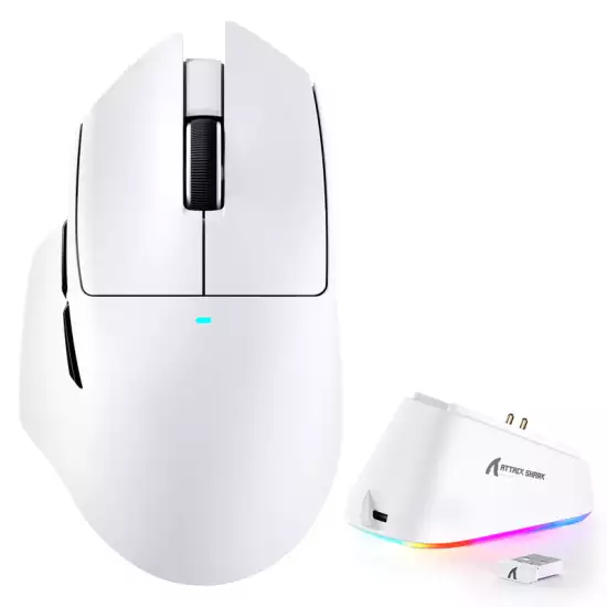 ATTACK SHARK V6 Ultra-Light Tri-Mode Gaming Mouse - White ATTACK SHARK V6 Ultra-Light Tri-Mode Gaming Mouse - White