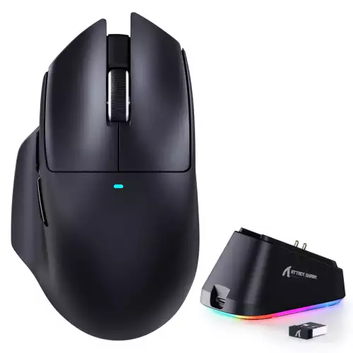 ATTACK SHARK V6 Ultra-Light Tri-Mode Gaming Mouse - Black