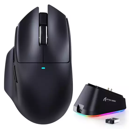 ATTACK SHARK V6 Ultra-Light Tri-Mode Gaming Mouse - Black