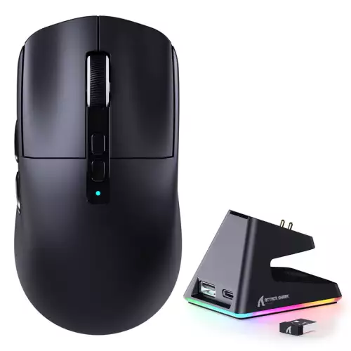ATTACK SHARK X6 Triple-mode Gaming Mouse With Charging Dock - Black