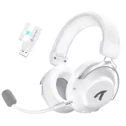 ATTACK SHARK L50 PRO Wireless Gaming Headset with Detachable Mic - White