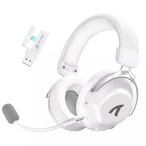 ATTACK SHARK L50 PRO Wireless Gaming Headset with Detachable Mic - White