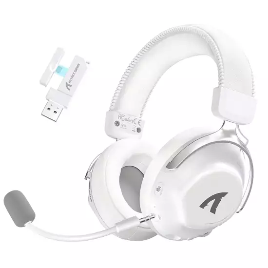 ATTACK SHARK L50 PRO Wireless Gaming Headset with Detachable Mic - White ATTACK SHARK L50 PRO Wireless Gaming Headset with Detachable Mic - White