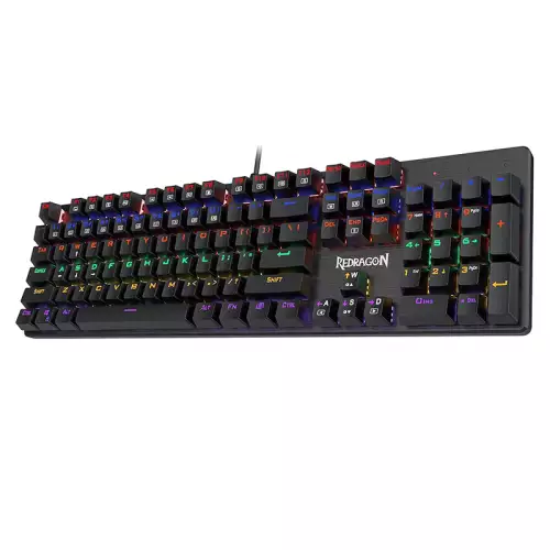 Redragon K608 Valheim Mechanical Gaming Keyboard – Brown Switch, Rainbow Backlit, US QWERTY - Black