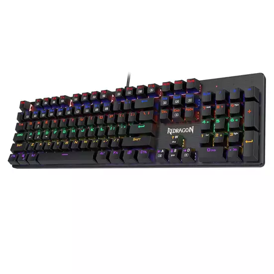 Redragon K608 Valheim Mechanical Gaming Keyboard – Brown Switch, Rainbow Backlit, US QWERTY - Black