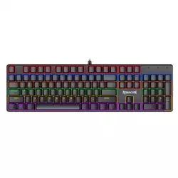 Redragon Valheim Rainbow Elite K608 Red Switch Arabic Wired Mechanical Gaming Keyboard - Black
